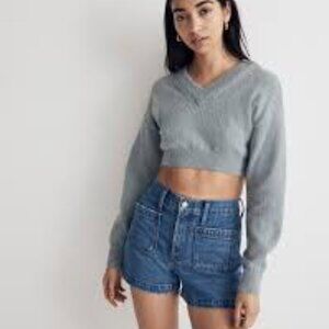 Madewell Blue High-Rise Denim Jean Shorts